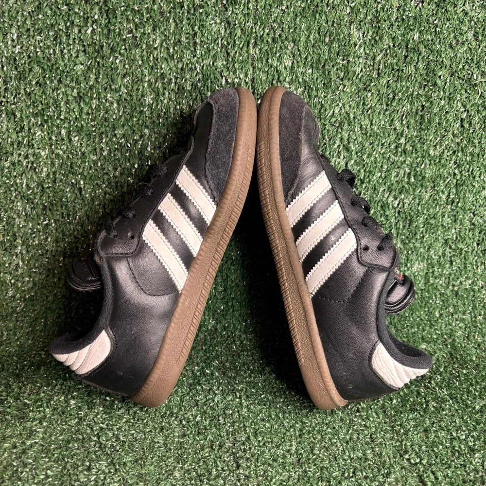 Adidas Samba Classic Leather Suede Gum Sole Soccer Sneakers Black Kids Size‎ 1.5